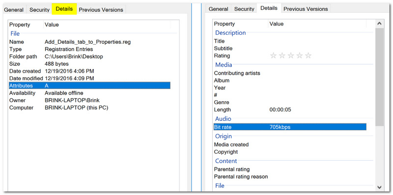 Verificador de FPS de vídeo nas propriedades do Windows