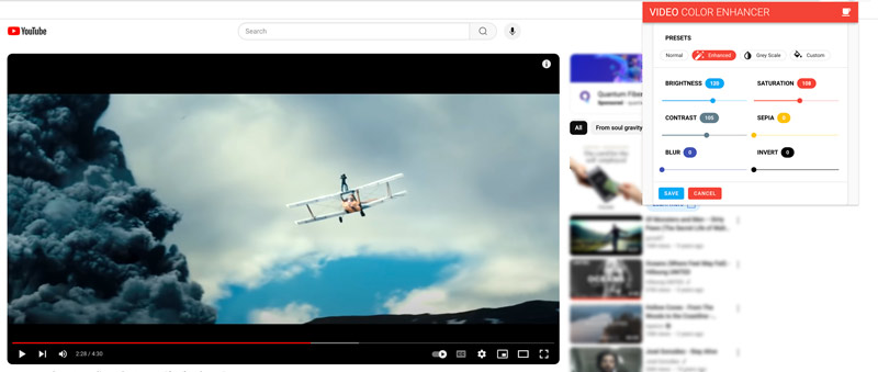 Melhore a qualidade do vídeo do Youtube com o Video Color Enhancer