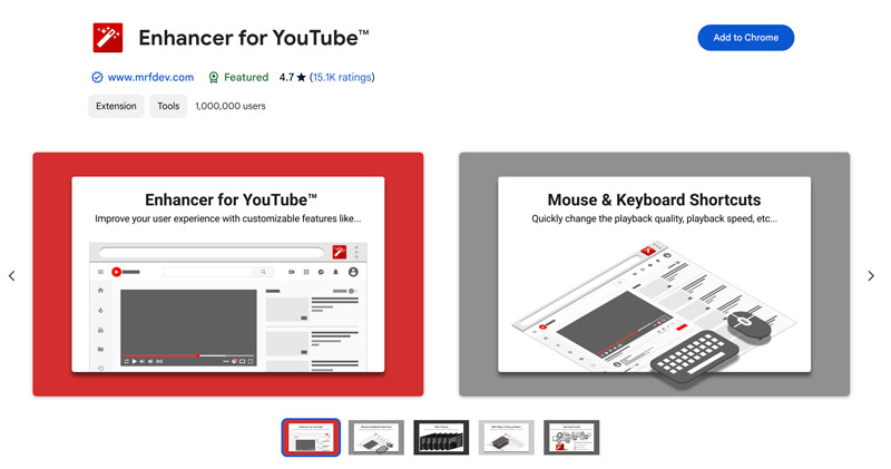 Extensão Enhancer para Youtube do Chrome