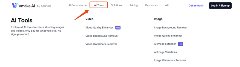 Acesse as ferramentas de IA do Vmake