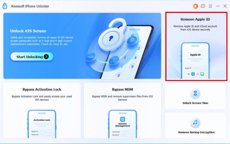 Selecione Remover ID Apple