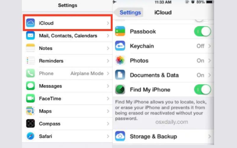 Encontrar conta iCloud