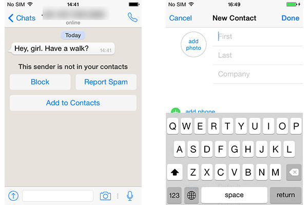Adicionar novo contato do WhatsApp no iPhone
