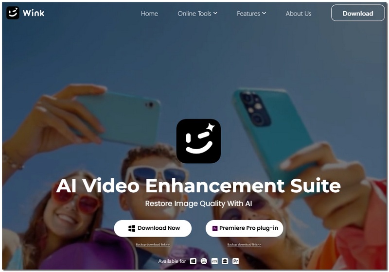 Aprimoramento de vídeo Wink AI