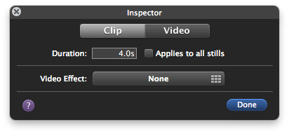 Clipe de vídeo no iMovie