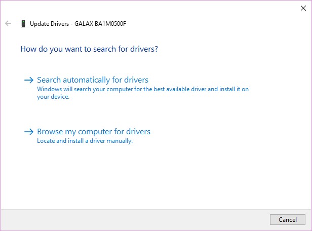 Pesquisar automaticamente por drivers