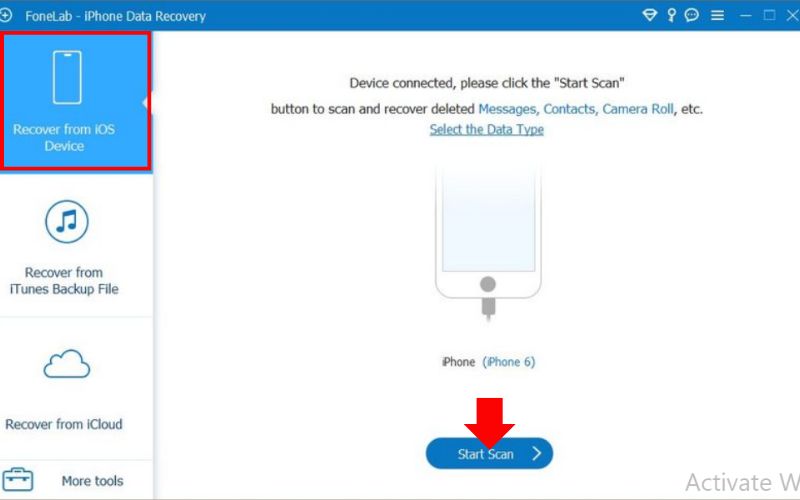 Selecione Recuperar do dispositivo iOS
