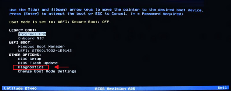 Execute o diagnóstico integrado no Dell