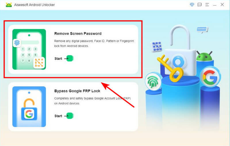 Interface de desbloqueio Android
