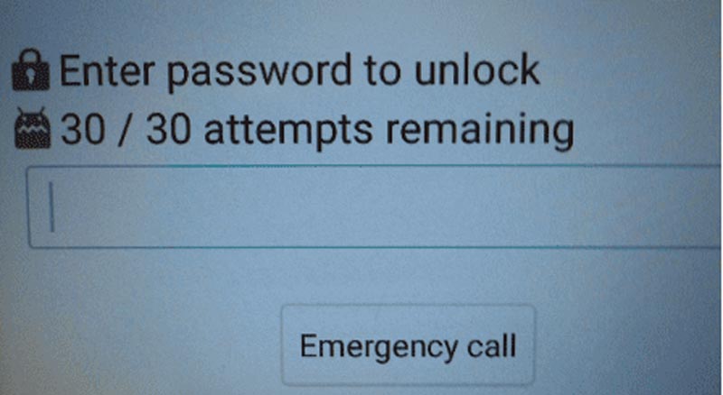 Telefone sendo bloqueado