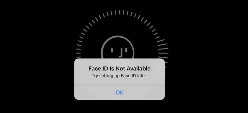 O Face ID não está disponível. Tente configurar mais tarde. Erro.