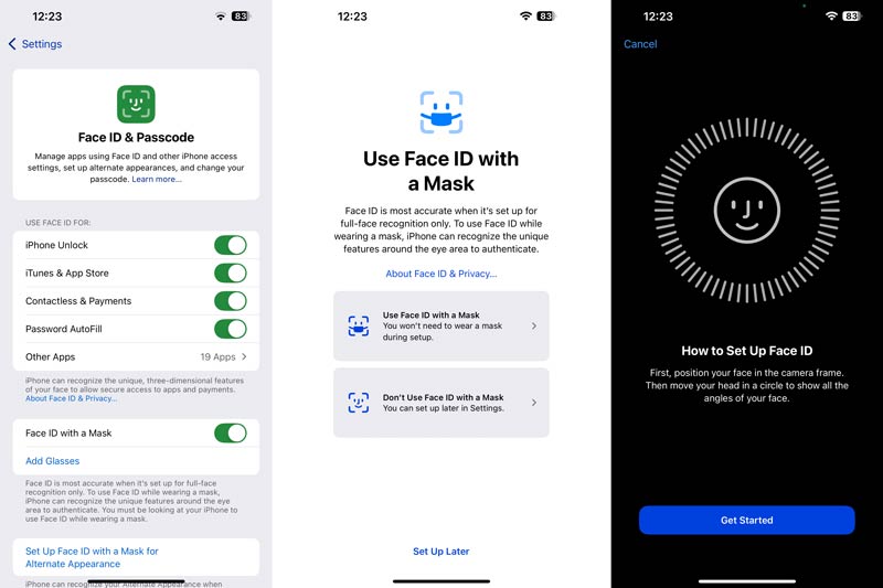 Habilitar configuração de identificação facial com máscara no iPhonee