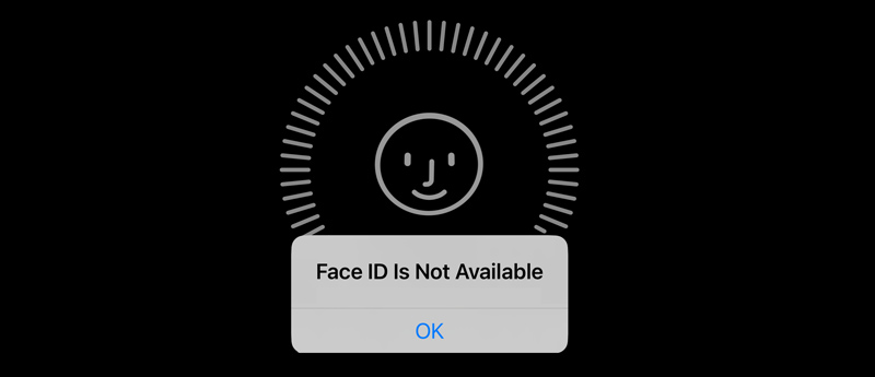 Erro de Face ID não disponível