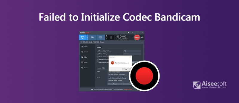 Falha ao inicializar o Codec Bandicam