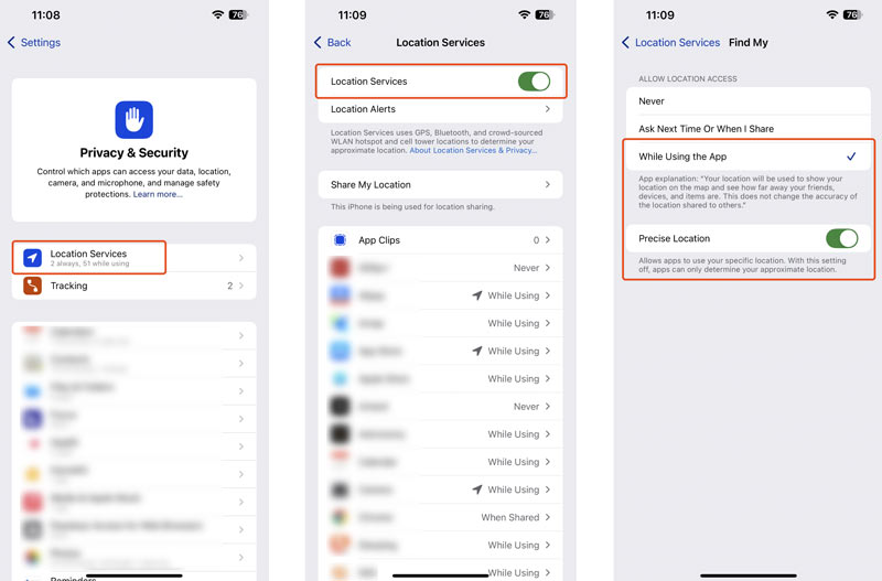 Enable Location Services For Find My App Iphone