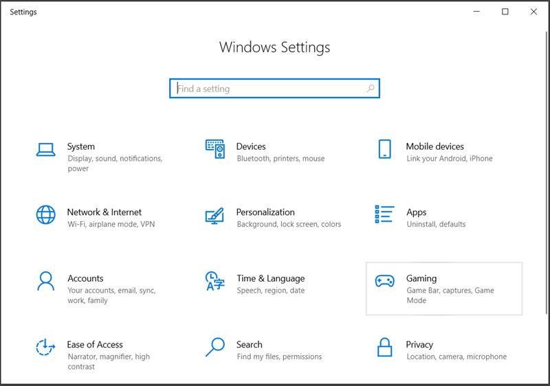 Configurações do Windows para jogos