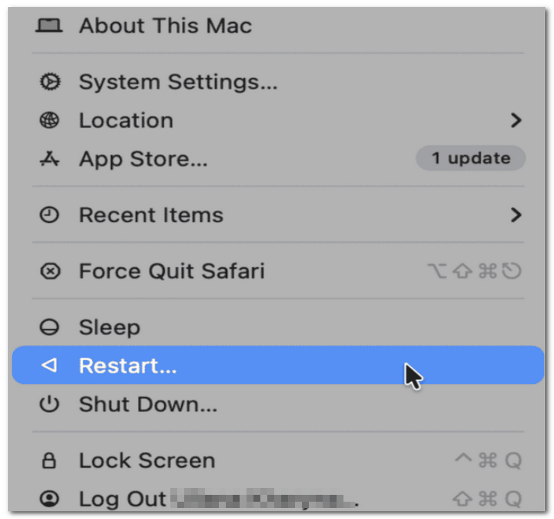 Reinicie o Mac