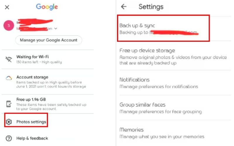 Desativar backup e sincronização