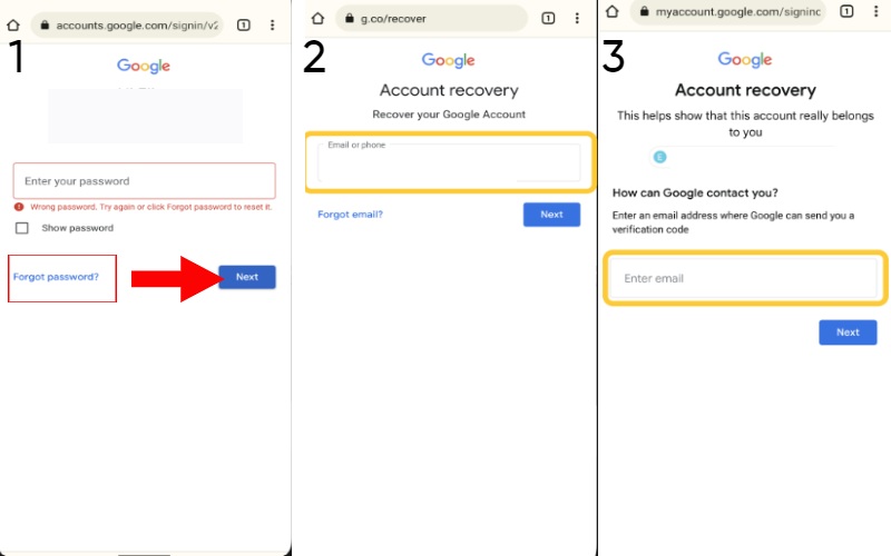 Recuperar e-mail para desbloquear