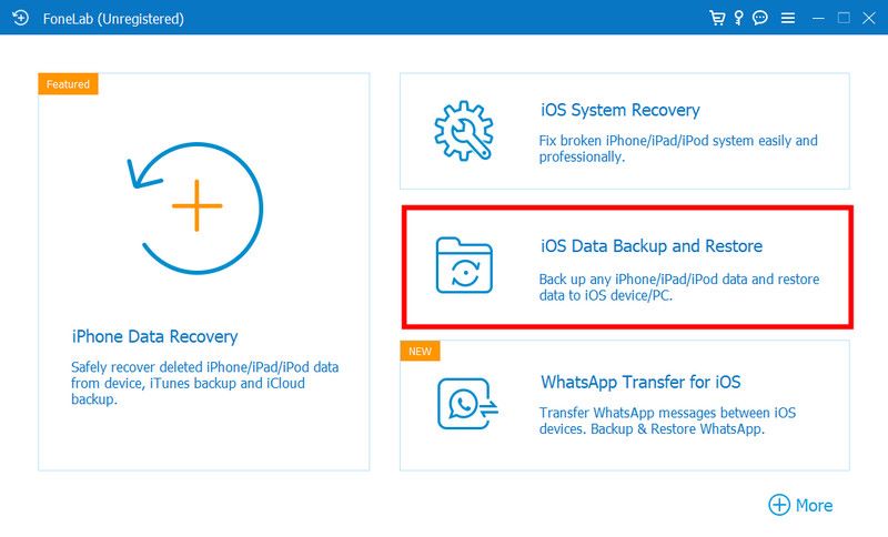 Selecione backup e restauração de dados iOS