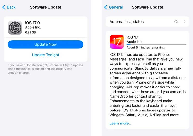 Atualizar o iPhone para iOS 17 manualmente