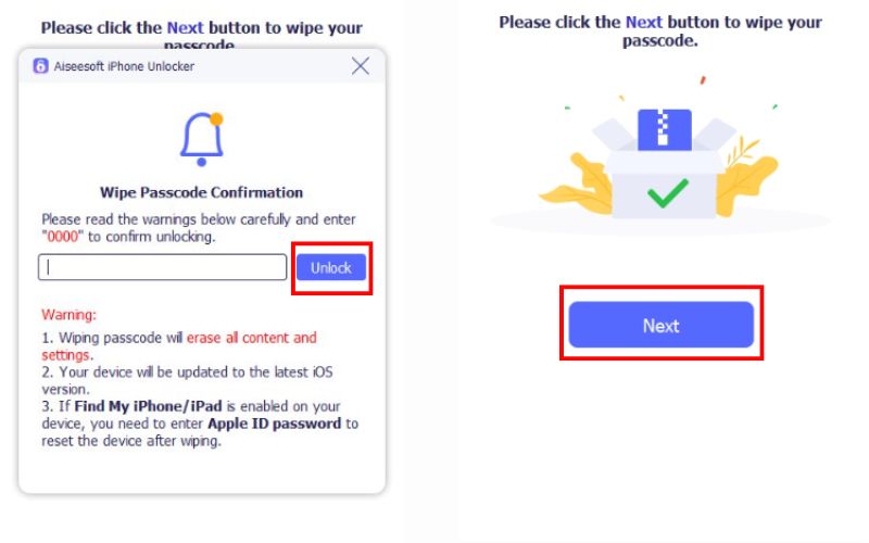 Digite o código e desbloqueie