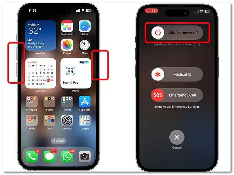 Reinicie o iPhone para limpar o sistema.