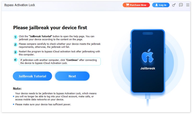 Faça jailbreak no iPhone antes de contornar o bloqueio de ativação.