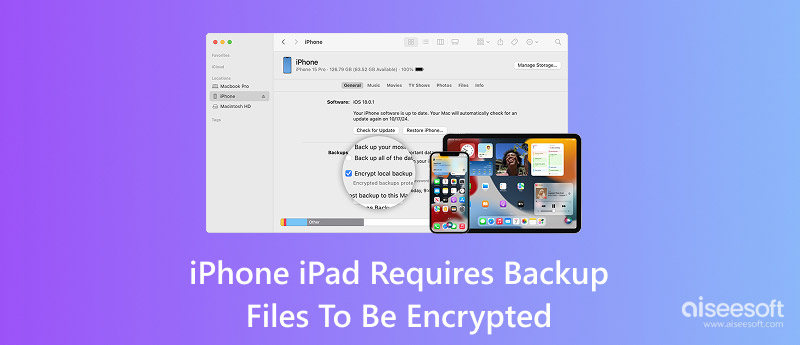 O iPhone e o iPad exigem que os arquivos de backup sejam criptografados