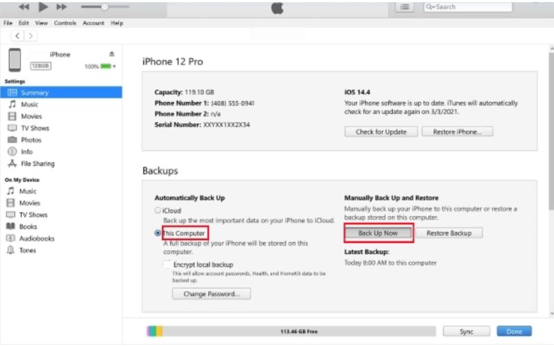 Descriptografar backup do iTunes