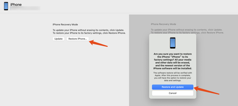 Restaurar o Modo de Recuperação do iPhone Mac Finder