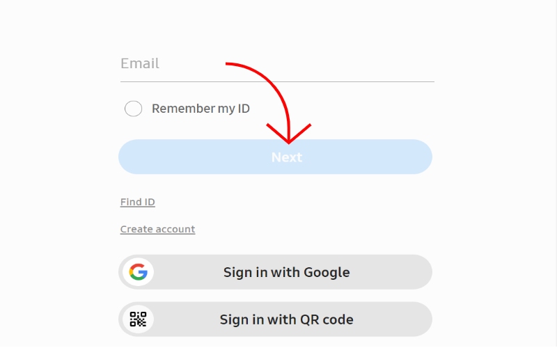 Faça login no seu telefone