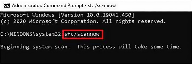 Executar prompt de comando de verificação do sistema