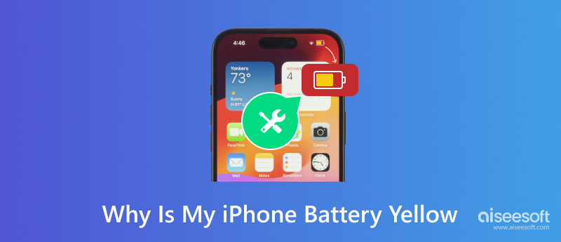 Por que a bateria do meu iPhone está amarela