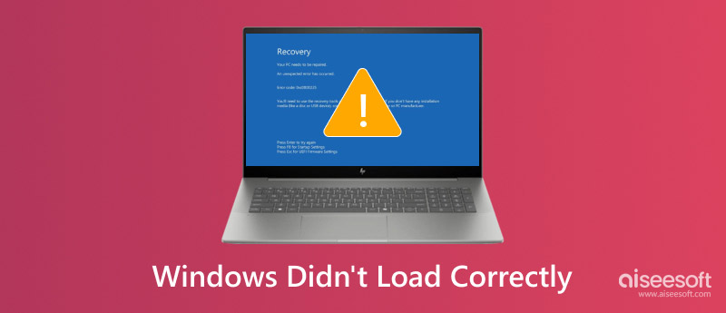 Corrigir o Windows não carregou corretamente