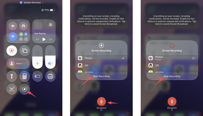 Start Screen Recording on iPhone