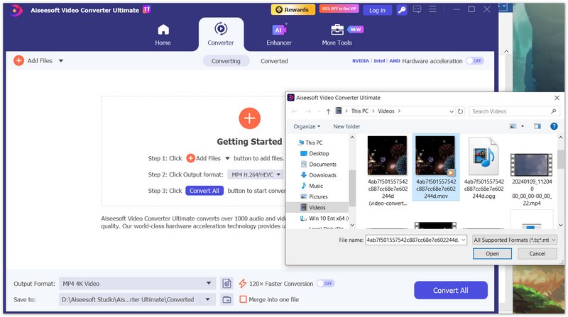 Adicionar arquivo MOV ao Aiseesoft Video Converter Ultimate