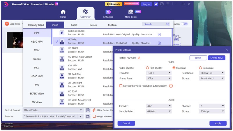 Escolha o formato MP4 no Video Converter Ultimate.