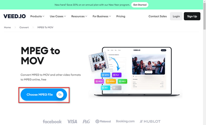 VEED.io Escolha arquivo MPEG