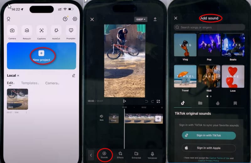 Adicionar música ao vídeo CapCut