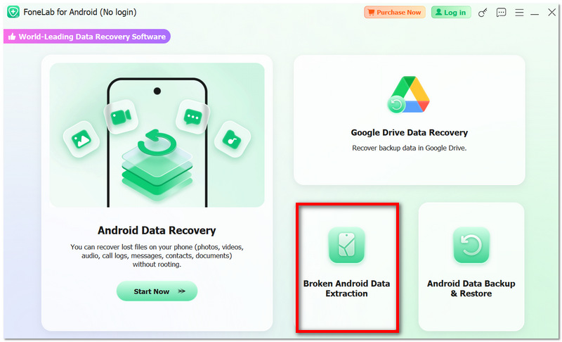 Escolha a extração de dados quebrados do Android