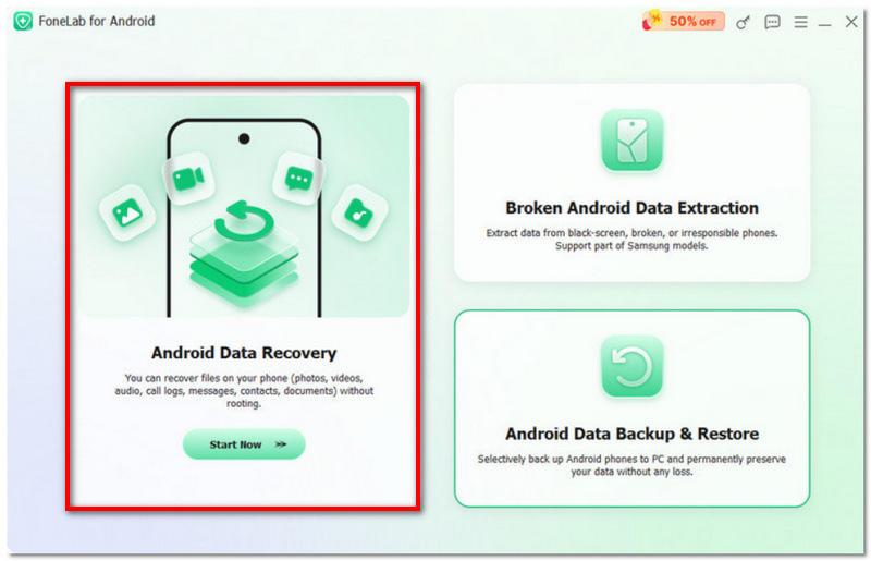 Escolha a recuperação de dados do Android