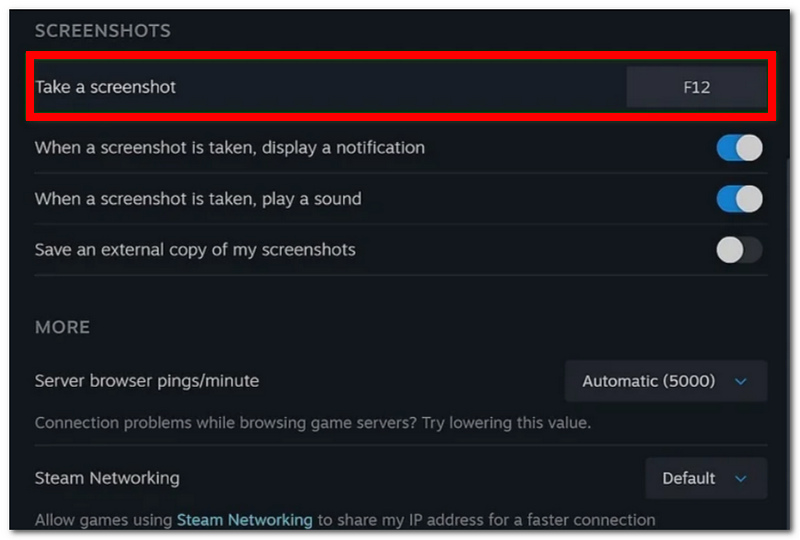 Check Screenshots F12