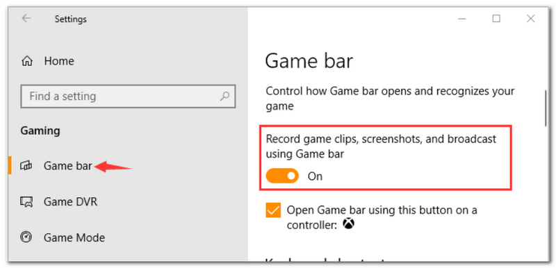 Turn On Game Bar