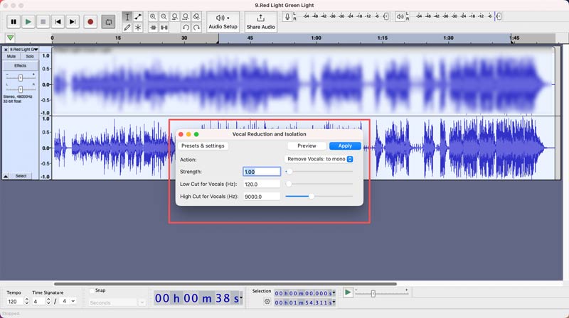 Redução e isolamento vocal com Audacity