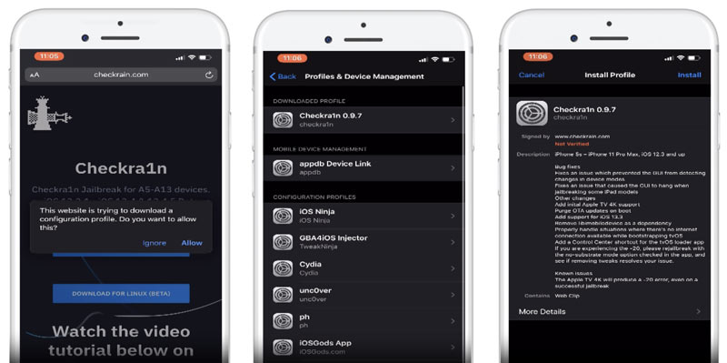 Instalar o aplicativo Checkra1n Jailbreak iPhone