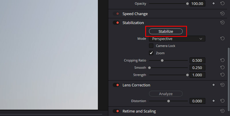 Estabilizar vídeo no DaVinci Resolve