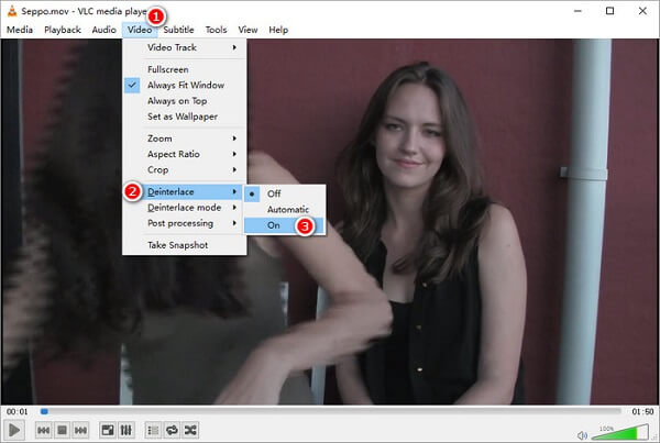 Vídeo Entrelaçado Vlc