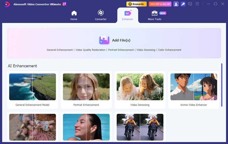 Interface do Aiseesoft Video Upscaler