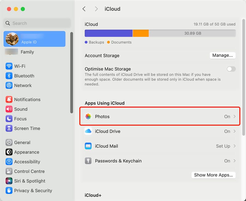 iCloud Ative Fotos no Mac